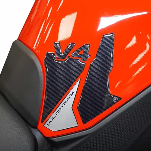 Autocollants 3D moto Ducati Multistrada V4 look carbone résine haute qualité