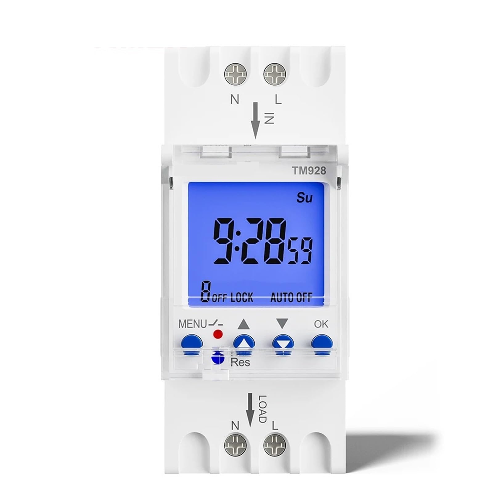 1 Second to 168 Hours Programmable Electronic Time Clock 16A 30A 110V 220V Big LCD Backlight Display Timer 1Pcs(TM928H-10A)