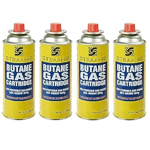 Straame Camping-gas, Gas-bottles for Camping Stove, BBQ, Heaters, Blowtorch, BBQ, Gas-Weed Burner - Outdoor Camping Must Have, Safe and Easy to Use – Portable (Pack of 4)