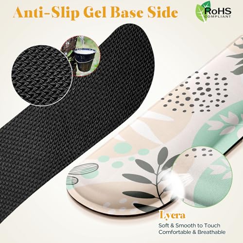Image of Gimars Enlarge Silky and Superfine Fabric Gel Memory Foam Keyboard Wrist Rest Set, Ergonomic Keyboard Mouse Wrist Support for Typing Pain Relief, Comfort for Office, Gaming, Computer-Morandi Beige