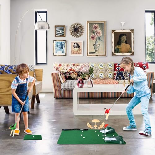 Wassteel Mini Golf Toys for Kids/Adult, Retirement Gift Two Mini Golfers for Parent-Child Interaction, Fun Play Golf Indoor Games, Family Game for 6 7 8 9 Year Old Boys Girls
