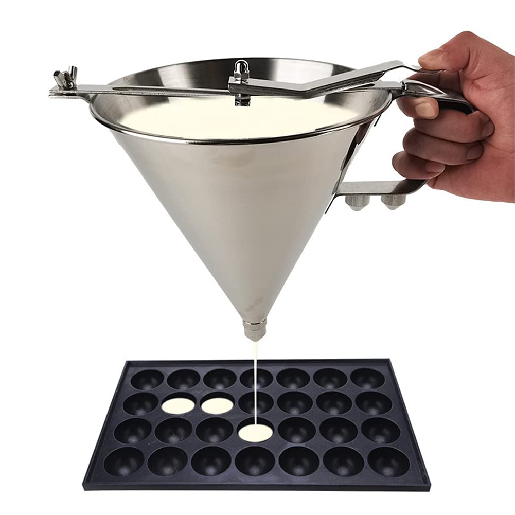 Embudo de dispensador de Hornear, Acero Inoxidable de Acero Inoxidable para Hornear Embudo de pistón con Soporte para Pastel de Postre Haciendo panadería