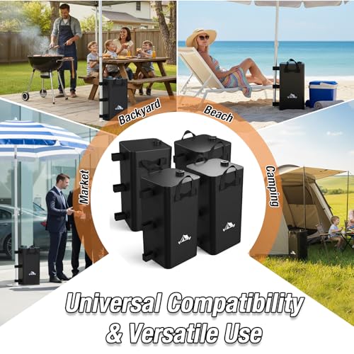 Kweetle Canopy Weights Bags Set of 4, 220 LBS Canopy Water Weights for Canopy Tent Legs, Tent Weights for Pop Up Canopy, Gazebo, Portable Canopy Weight Bags for Outdoor Camping