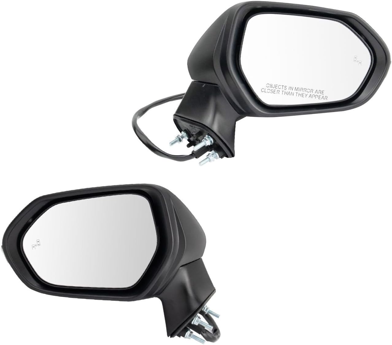 BlueSkyz Mirror Blind Spot Power Heated Turn Signal Paint to Match Pair Plastic Electric-Adjustment Type Black-Housing Textured 2pcs 21.65 in-Wiring Harness Length for Corolla 2019-2022 wd1612
