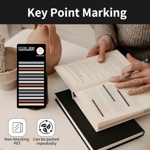 Amztour Haftnotizen Tabs 3600 Stück zur schnellen Markierung 5x0.4 cm Transparent Sticky Notes für Ordner, Bücher & Dokumente - Perfekt für Büro, Schule, Studium und Home Office