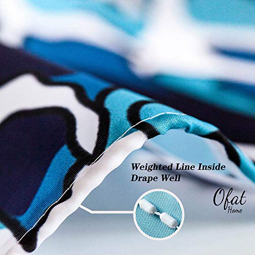 Ofat Home Japanese Monster And The Great Wave Off Kanagawa Shower Curtain Sets With Hooks, Hokusai Painting Bathroom Accessories, No Liner Needed, Red Blue, 72X72 Inch #TOP4