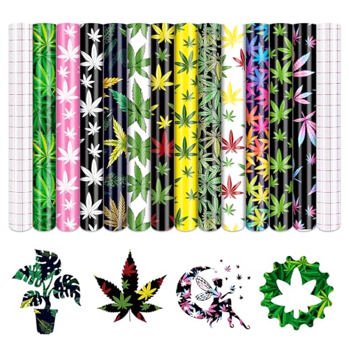 Vinyle permanent à motif de cannabis étanche Tintnut 10 feuilles - 2