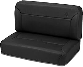3943715 Black Denim Trailmax II Fixed Bench Rear Seat - Jeep 1955-1995 CJ5, CJ7 & Wrangler