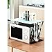 Produktbild Küche Multifunktions Bäcker Regal, Nützlichkeit Lager Regal Holz Mikrowelle Stand Regal Spice Kabinett Zähler Regale Metall Rahmen Glas-j 2-böden