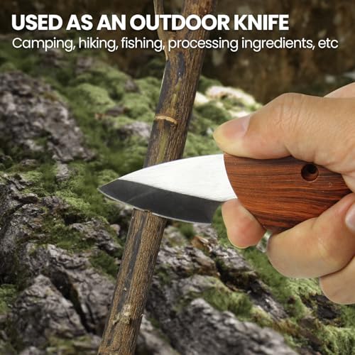 BEEK Mini Taschenmesser Feststehende Klinge, EDC Messer mit Etui, Cuttermesser Klein, Pocket Knife, Schlüsselanhänger Messer, Neck Knife, Geschenk für Männer