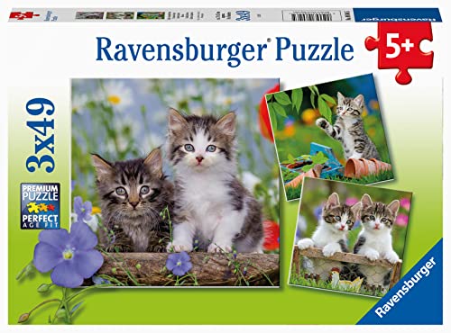 Ravensburger Kinderpuzzle - 08046 Süße Samtpfötchen - Puzzle für Kinder ab 5 Jahren, mit 3x49 Teilen