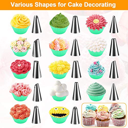 100PCS Piping Bags, Firstake 12 Inch Premium Pastry Bags and Tips Sets, Cake Decorating Supplies Kit, Baking Supplies Cupcake Icing Bags with pastry bag for Baking Cupcake, Cookies and Cake Decorating - Thumbnail 3