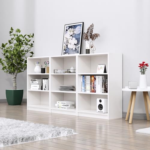 Image of Bniture Engineered Wood Bookshelf for Home | Multipurpose Wooden Book Shelf for Study Room, Home Decor Storage Rack, Showcase Organizer for Living Room, Bedroom, Office | Frosty White