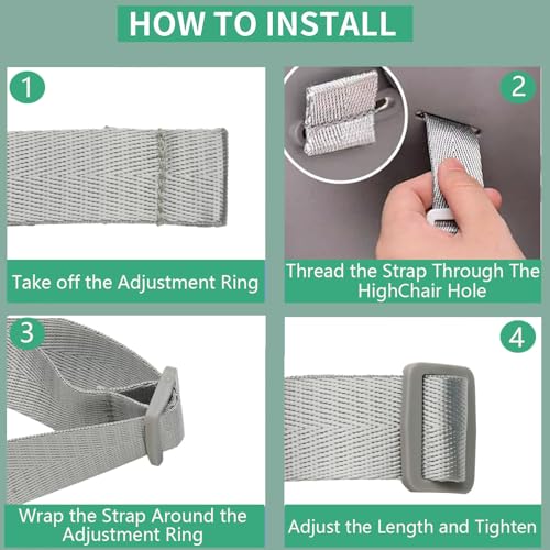 Image of High Chair Straps Replacement Compatible with Graco Highchairs | Most 5 Point High Chairs, Adjustable High Chair Belt, Secure Buckle