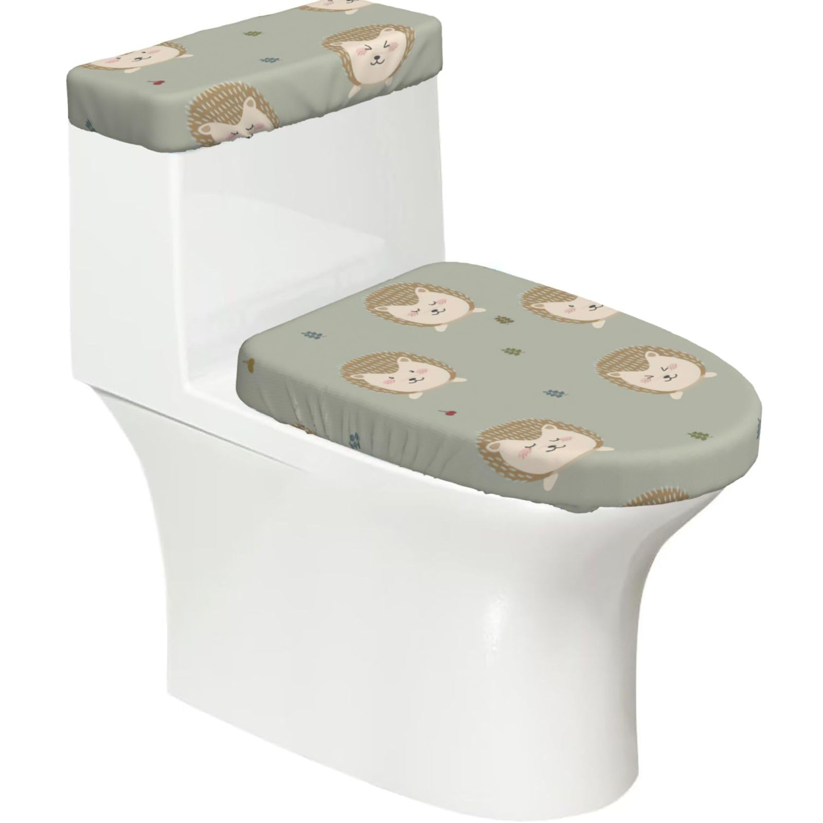 Many Hedgehogs Print Bathroom Decor Toilet Lid Cover And Tank Covers, Restroom Accessories Fits Most Round