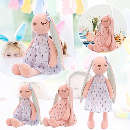 Boddenly Easter Decorations Easter Bunny Stuffed Animal, 14Inch Long Ear Bunny Rabbit Easter Cartoon Toy Dolls, Cute Easter Bunny Plush, Holiday & Birthday Party Gifts for Kids Boys Girls