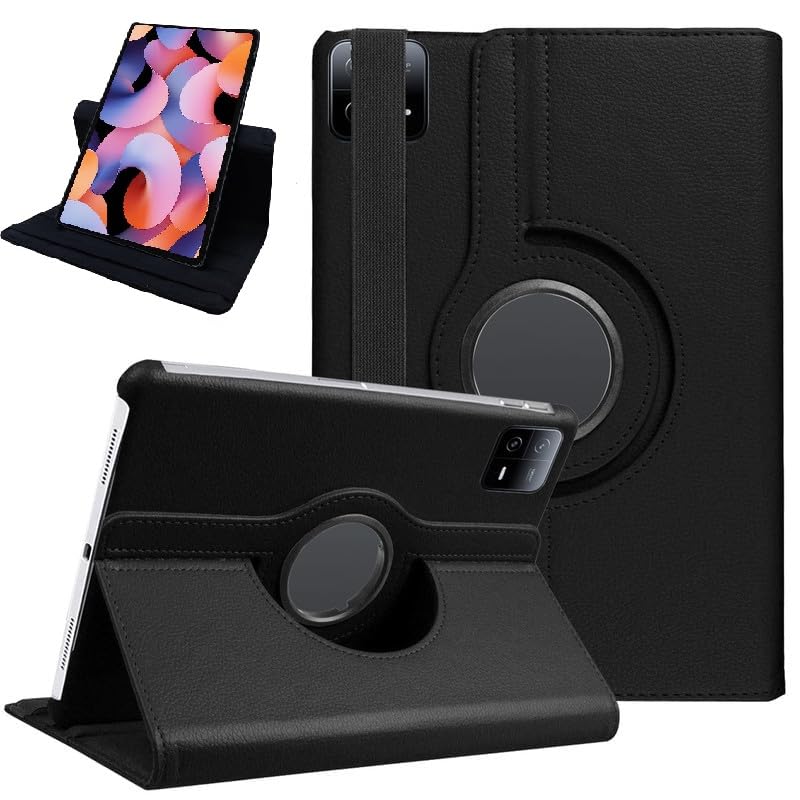 Image of Flip Cover for Xiaomi Mi Pad 6 (11 inch) 360 Degree Rotating Stand Case Cover (Black)