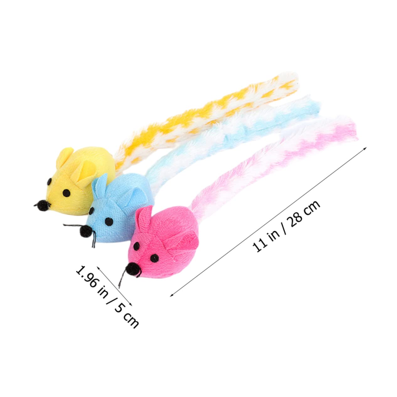 Happyyami 15pezzi Giocattoli Peluche Per Gatti Di Topi Colorati Per Stimolazione Indoor Giocattoli Con Gatta Per Attività e Divertimento Feline