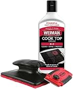 Weiman Cooktop and Stove Top Cleaner Kit - Glass Cook Top Cleaner and Polish 10 oz. Scrubbing Pad, Cleaning Tool, Razor, Scraper