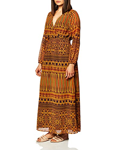 James & Erin Women's Peasant-Sleeve Deep V-Neck Maxi Dress