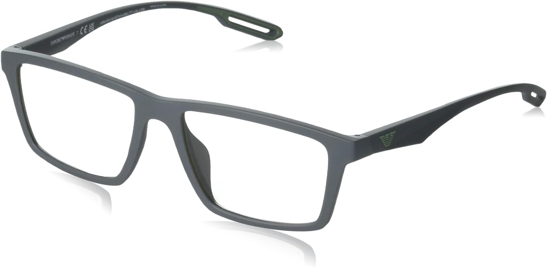 Men's Ea4189u Universal Fit Sunglasses with Two Interchangeable Clip-ons Rectangular