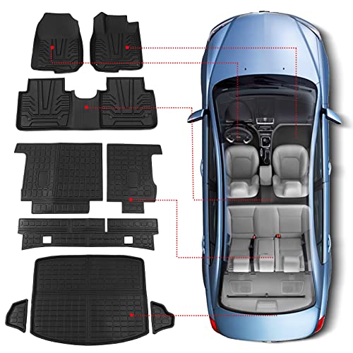powoq Fit 2017-2022 Honda CRV Trunk Mat Rear Cargo Liners All Weather Floor Mats Backrest Mats for 2017-2022 Honda CRV Accessories (Rear Backrest Mats+Rear Trunk Mat+Floor Mats, Fit Fuel Model)