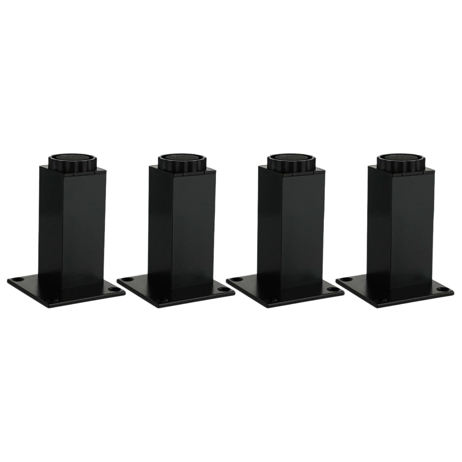 Patas mueble aleación de aluminio ajustable negro de 10cm para sofás y armarios