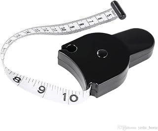 Retractable Body Tape Measure 60 in/150 cm with Lock-pin for Tracking Body Composition (Black)
