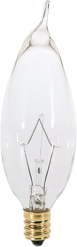 Miniatura 3 de Satco S4465 - Bombilla incandescente CA9.5 de 25 W, 212 lúmenes, blanco suave, 2700 K, base de candelabro transparente, regulable
