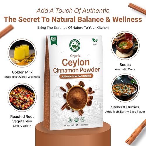 AYUSHKA ORGANIC Ceylon Cinnamon Powder, USDA Organic Ground Cinnamon, 3.5 Oz - image 5