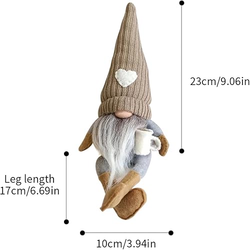 Miniatura 6 de Maritown Paquete de 2 gnomos de café de peluche, mesa de café, gnomos de barra de café, gnomos suecos Tomte hechos a mano para decoración de oficina