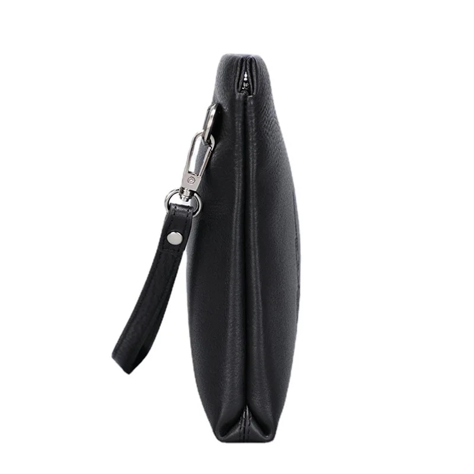 Pochette da uomo in pelle con ricami sofisticati for affari