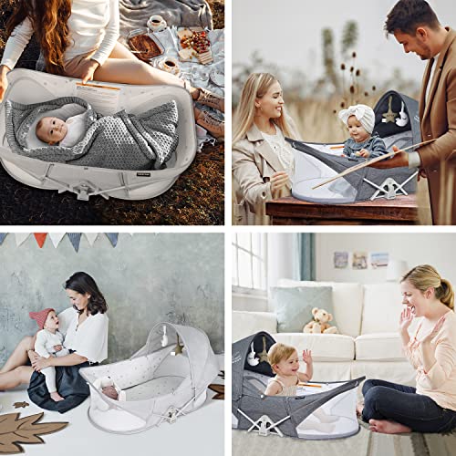 Beberoad Love Baby Travel Bassinet Portable Bassinet-Folding Portable Baby Bed Baby Bassinet In Bed Mini Travel Crib Infant Travel Bed With Mosquito Net And Canopy Lightweight Washable Foldable #TOP4