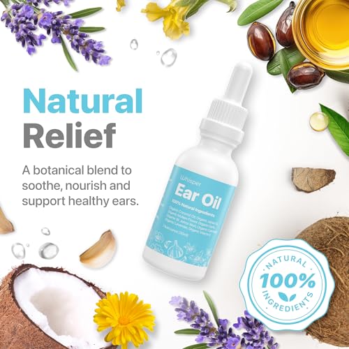 Ear Oil Drops | Garlic Mullein Ear Drops for Clogged Ears, Ear Infection, Ear Wax Removal Drops, Itchy Ears & Earache Drops | Swimmers Ear Drops For Swimmers | Sweet Oil For Ears | Ear Tinnitus Relief