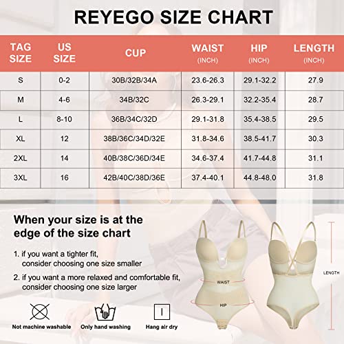 Reyeogo Bodysuit Shapewear For Women Tummy Control Backless Body Shaper U Plunge Built-In Bra Fajas Waist Trainer Corsetedium #TOP5