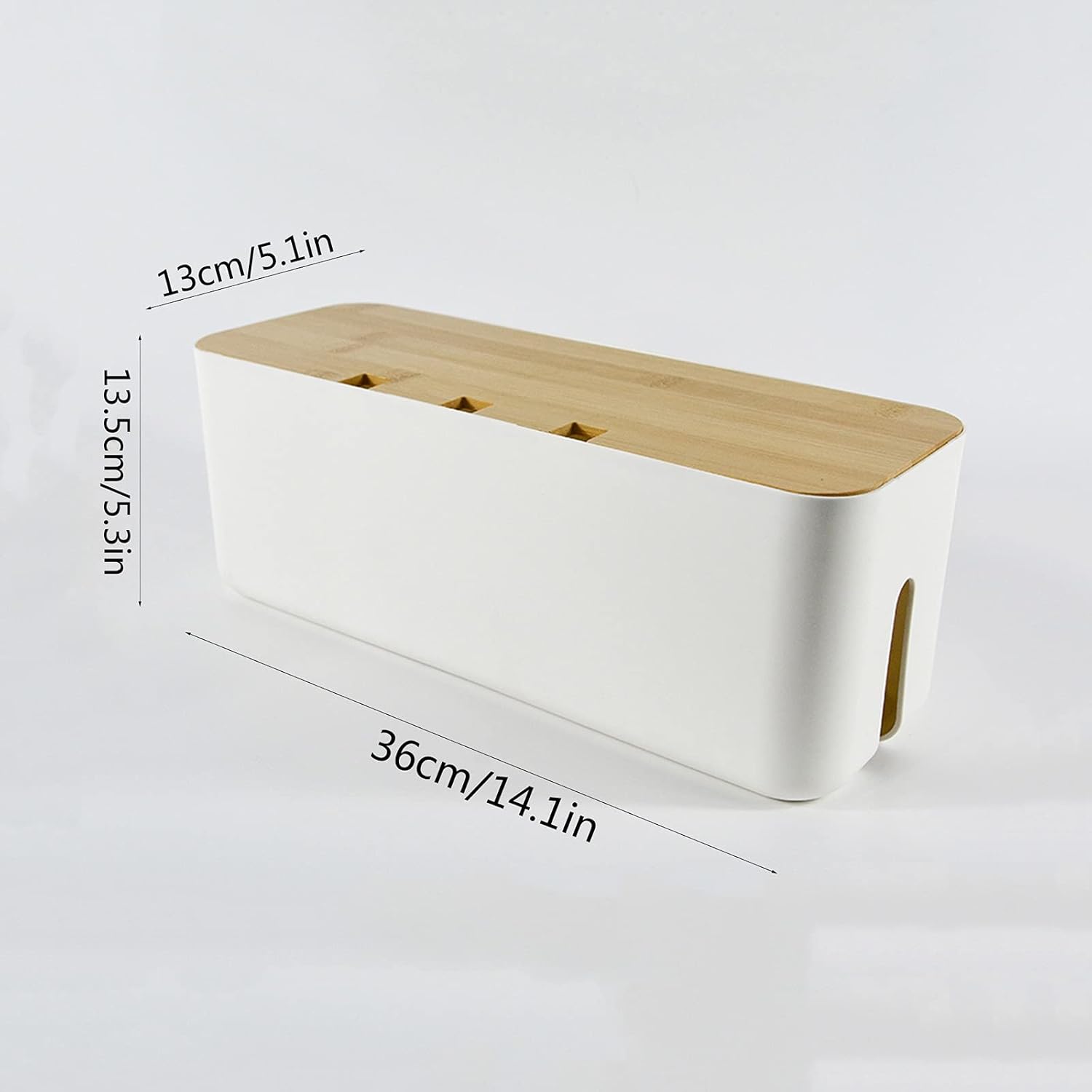 Cable Management Box Desktop Cord Hider Box to Hide Surge Protector Cover on Desk Gold Floor Power Strips Gold Surge Protectors with Bamboo Cover Cable Cords Organizer Boxes
