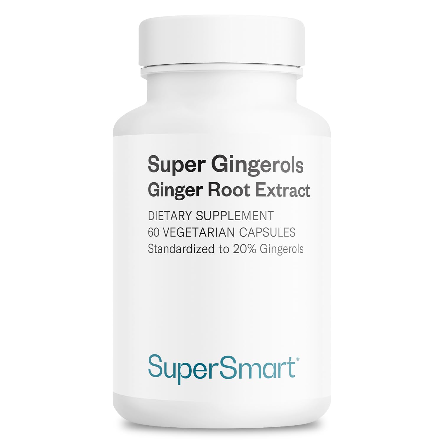 Super Gingerols - Extrait Naturel de Gingembre - Soutenir l’Immunité, Réduit les Nausées et Stimule le Tonus et l’Energie - Formule naturelle en gélules - Vegan - SuperSmart