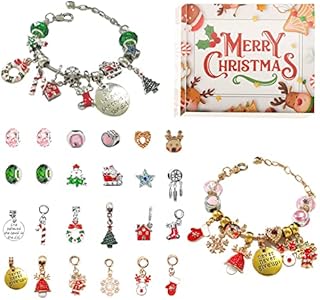 Girls Advent Calendar 2022 Kids Christmas Charm Bracelet Countdown Calendar 2023 Diy 24 Days Bracelet Set Making Kit Xmas Gift for Women