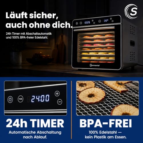 Foto von Sommertal Dörrautomat Silence 700 XXL | 8 Edelstahlgitter, 700W, BPA-frei