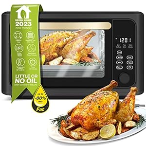 TurboTronic Digitale mini-oven, 4-in-1 heteluchtoven en heteluchtfriteuse, donkergrijs, XXL versie, 24 liter, met circulatieluchtblazer incl. veel accessoires, bakplaat, rooster, droger vanaf 25 °C en grill