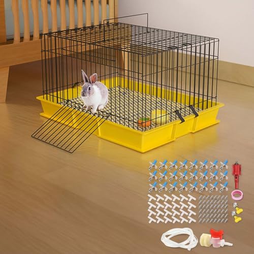 Bebedero de conejo con doble boquilla de resorte, paquete de 24/12/6, fuente de agua sanitaria para conejos, fuente de agua sanitaria para la cría de conejos (juego de 6 piezas)