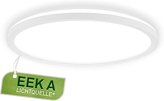 BRILONER - LED Deckenlampe mit EEK A Lichtquelle, 11W, 2400lm, flach, indirektes Licht, LED Panel, Lampe, Deckenleuchte, Wohnzimmerlampe, Küchenlampe, Flurlampe, 29x3 cm, Weiß