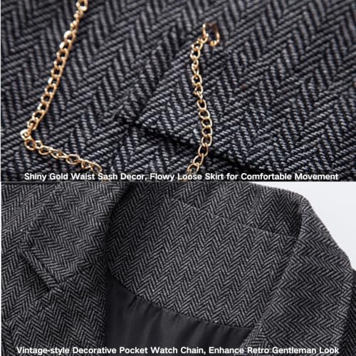 Image of maxToonrain Mens Classic Tweed Suit Vest Casual Sleeveless Herringbone Vest for Tuxedo