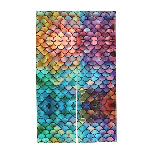Cortinas opacas para dormitorio Decore Curtains 142x86 cm de escamas de sirena 8