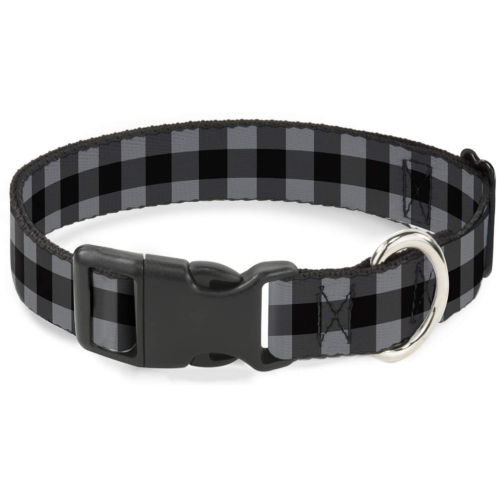 Col clip en plastique Buckle Down Pc-w30245-wl grand chien Buffalo Plaid large