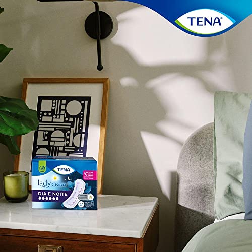 Tena Lady Discreet, Absorvente para Incontinência Urinária Moderada, Dia e Noite, sem abas - 12 unid