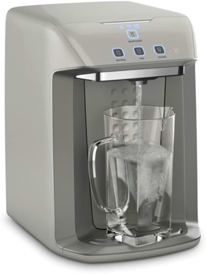 Purificador de Água Gelada Fria e Natural Elétrico Compacto Eletronico placa Electrolux Alerta troca de Filtro refil 12 meses ou 3000l Painel Touch Bivolt Prata PA26G