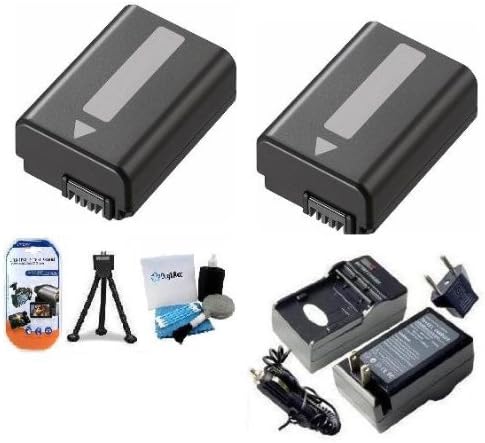 Essential Two Pack Battery and Charger Kit includes 2 Replacement Extended NP-FW50 Batteries + Digi Ac/Dc Rapid Battery Charger + Mini Tripod + LCD Screen Protectors + Digi Pro Camera Cleaning Kit For Sony Alpha A55, A33, DSLR SLT A55, SLT A33, NEX-3, NEX-5, NEX-5N, NEX-C3, NEX-7