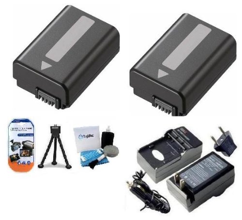 Essential Two Pack Battery and Charger Kit includes 2 Replacement Extended NP-FW50 Batteries + Digi Ac/Dc Rapid Battery Charger + Mini Tripod + LCD Screen Protectors + Digi Pro Camera Cleaning Kit For Sony Alpha A55, A33, DSLR SLT A55, SLT A33, NEX-3, NEX-5, NEX-5N, NEX-C3, NEX-7