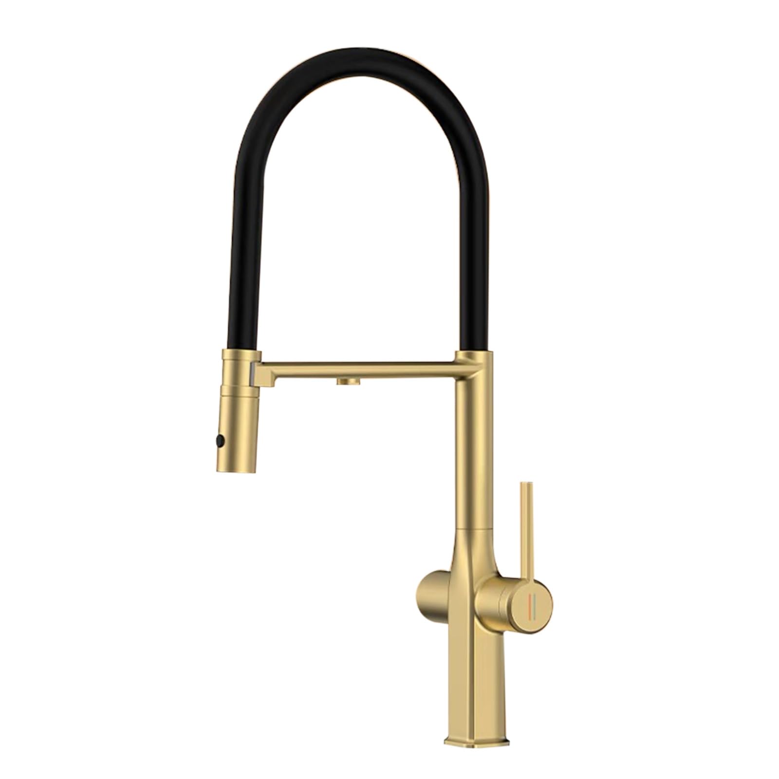 ZQFHSX Kitchen Mixer Tap, Flexible Rotating, Single Hole, Brass Construction, BrushedFinish, Purified Water Features